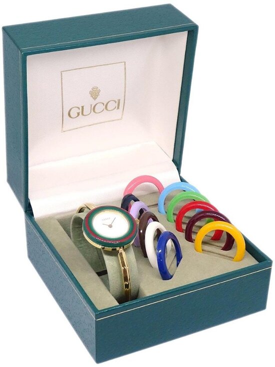 Gucci 11/12.2 Change Bezel Chameleon Quartz Watch SS 117915 main image 8